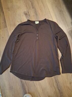 Telluride Clothing Company Women’s Brown Long Sleeve Top Medium W/Buttons